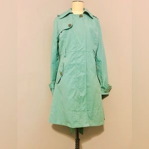 LC Lauren Conrad turquoise trench coat size 8